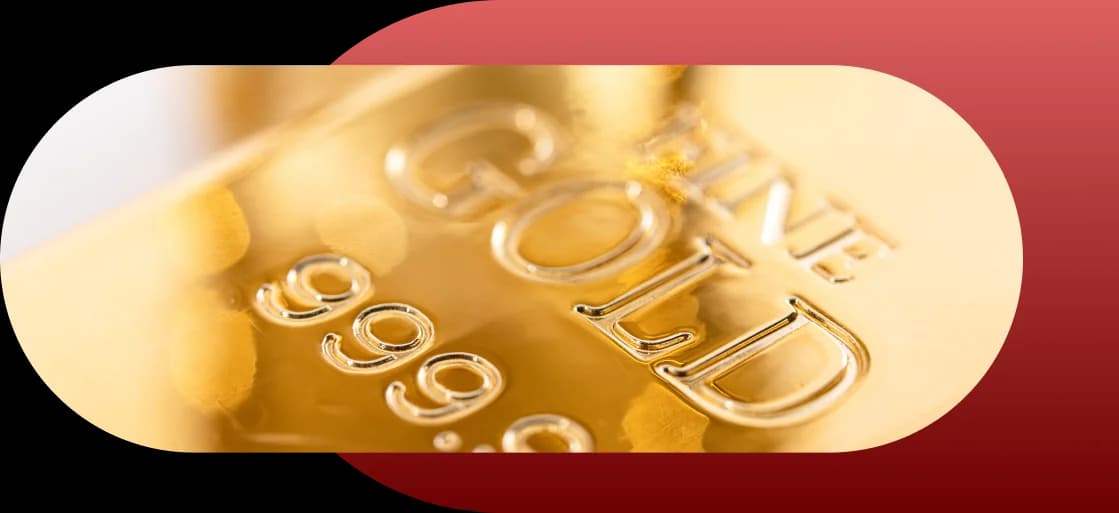 Close-up of a gold bullion bar