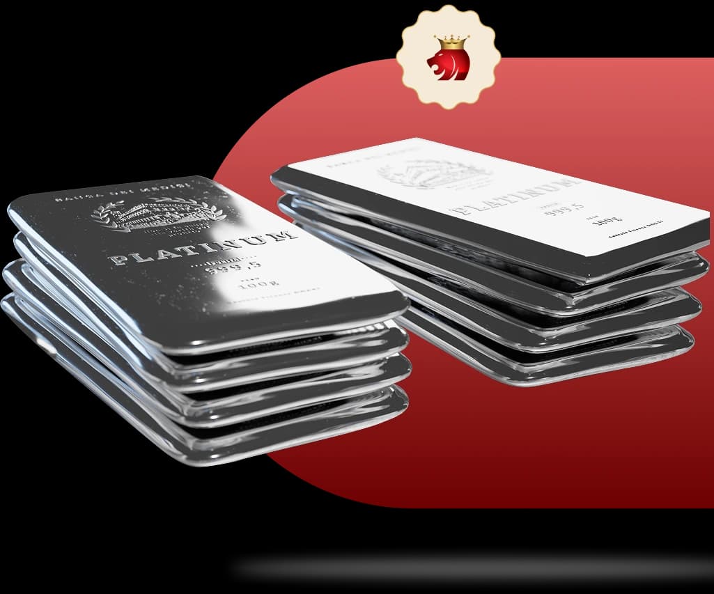 Stacked platinum bullion bars