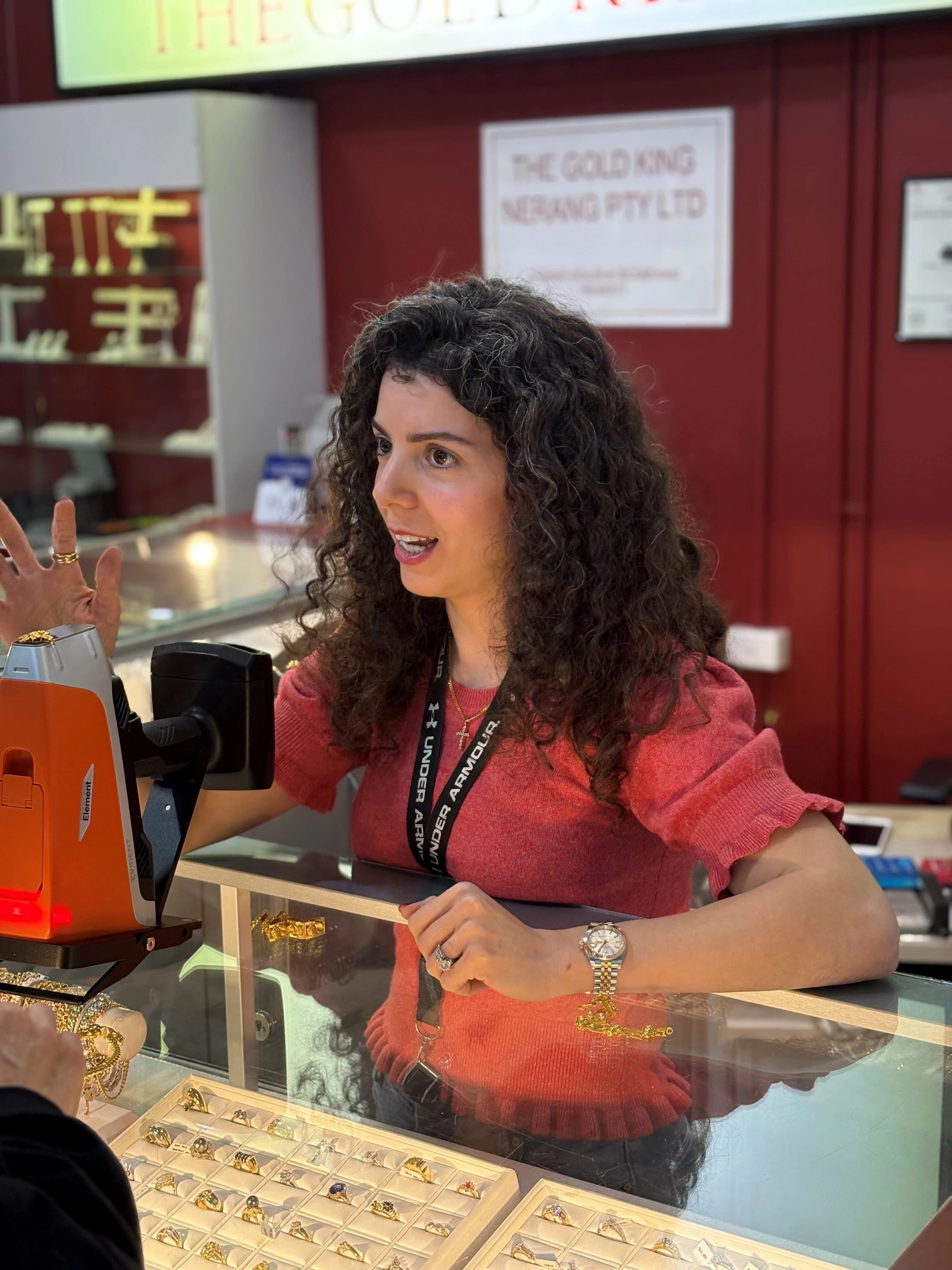 Gold King staff member assisting a customer